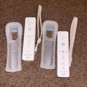Wii controller with rubber cover.